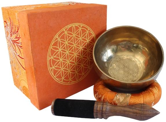 COFFRET BOL CHANTANT GRAVE FLEUR DE VIE DIAM. 11 CM