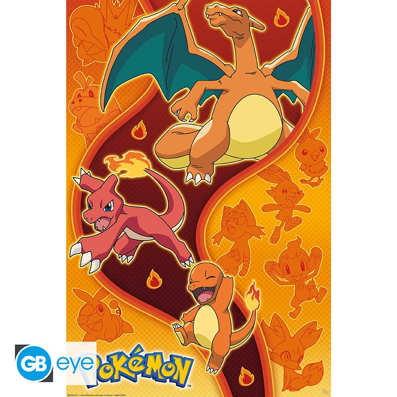 Pokemon - Poster maxi 91,5 x 61 cm : Type feu