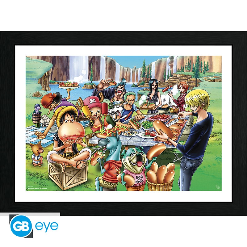 One Piece - Tirage encadré 30 x 40 cm : Hot Dog Party