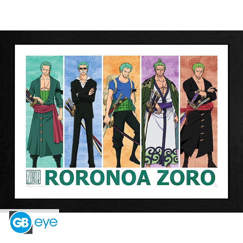 One Piece - Tirage encadré 30 x 40 cm : Zoro le chasseur de pirates