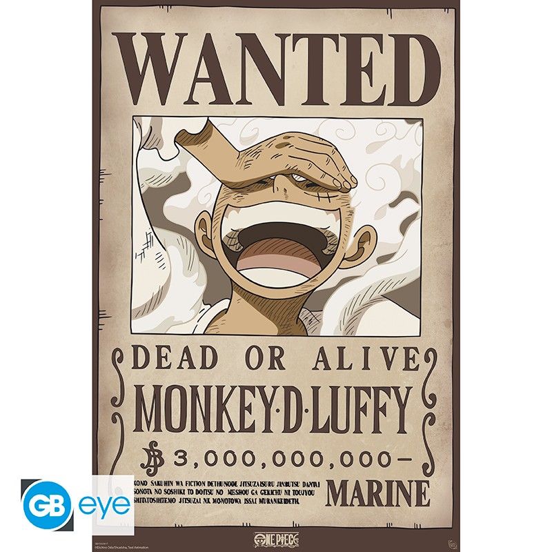 One Piece - Poster roulé filmé maxi 91,5x61cm : Wanted Luffy Wano