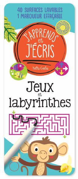 Jeux et labyrinthes. Avec 40 surfaces lavables et 1 marqueur effaçable