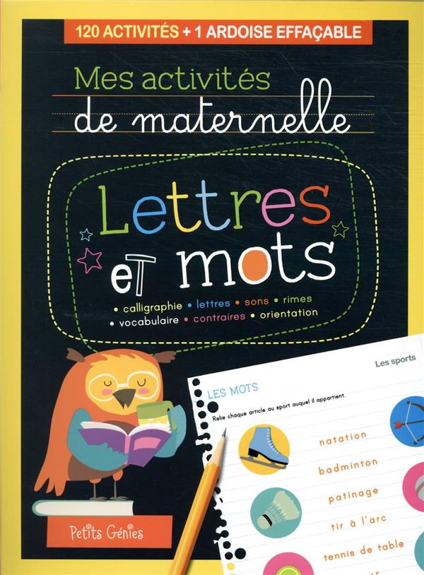 Lettres et mots. 120 activités 1 ardoise effaçable