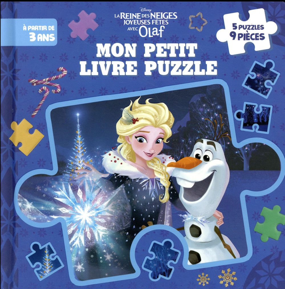 Mon petit livre puzzle La Reine des Neiges - Joyeuses fêtes avec Olaf