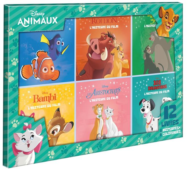 Disney Animaux. Coffret en 12 volumes : Le Roi Lion, Les Aristochats, les 101 Dalmatiens, Le Livre d