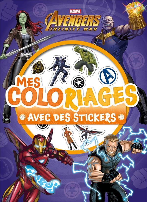 Mes coloriages avec des stickers Marvel Infinity War