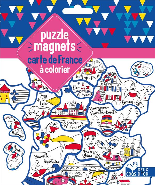 Puzzle magnets carte de France à colorier