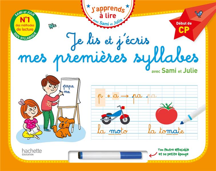 Je lis et j'écris mes premières syllabes avec Sami et Julie. Début de CP, avec un feutre effaçable e