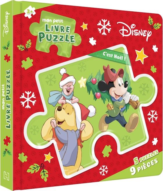 Mon petit livre puzzle Disney C'est Noël ! 5 puzzles, 9 pièces