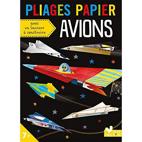 Pliages papier Avions. Avec 20 feuilles, 1 livret et 1 lanceur à construire