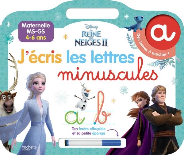 J'écris les lettres minuscules. La Reine des Neiges 2. Avec 1 feutre effaçable et sa petite éponge
