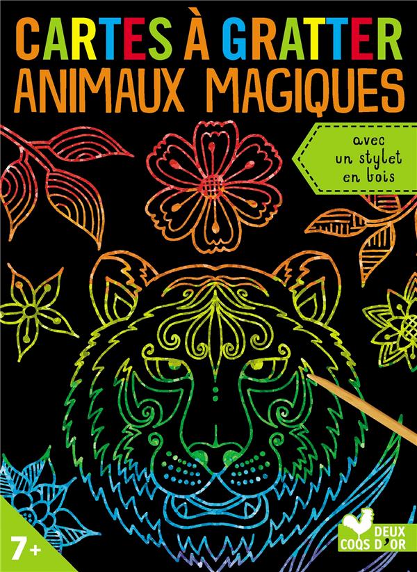 Cartes à gratter Animaux magiques. Avec un stylet en bois