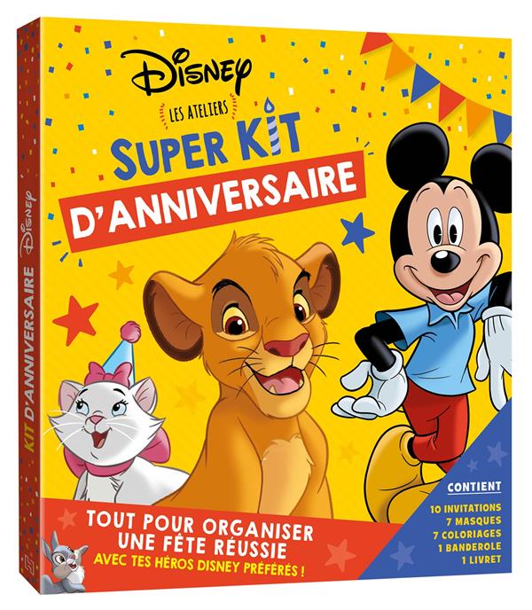 Super kit d'anniversaire Disney. Les ateliers. Avec 10 invitations, 7 masques, 7 coloriages, 1 bande