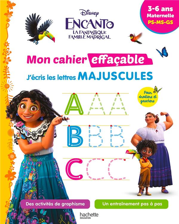 J'écris les lettres majuscules Encanto, la fantastique famille Madrigal. Maternelle PS-MS-GS