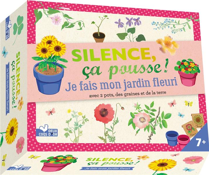 Je fais mon jardin fleuri. Coffret avec 2 pots, des graines et de la terre