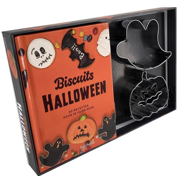 Coffret Biscuits Halloween. 20 recettes pour se faire peur. Avec 2 emporte-pièces