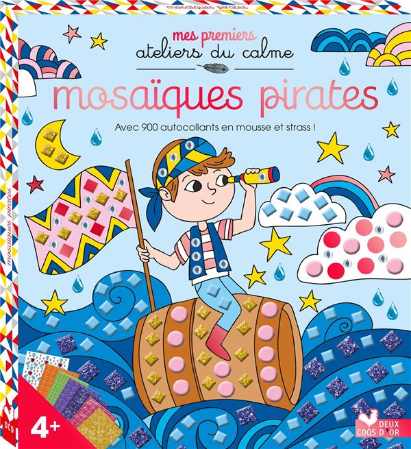 Mosaïques pirates. Avec 900 autocollants en mousse et strass ! Contient 1 planche de strass, 12 plan
