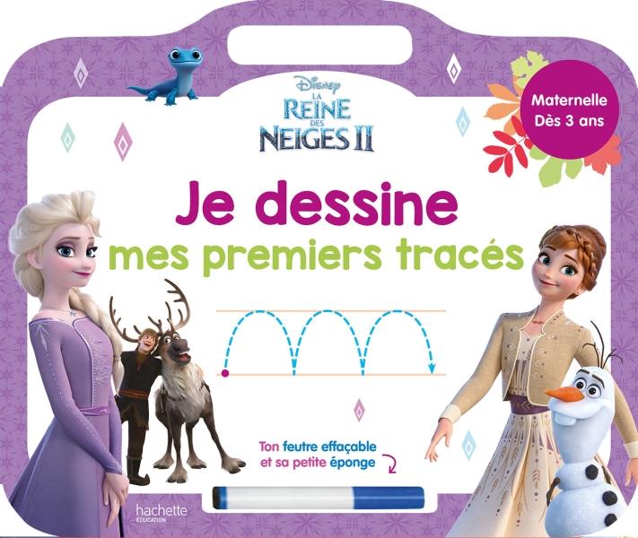 Je dessine mes premiers tracés La reine des neiges II maternelle. Avec 1 feutre effaçable et sa peti