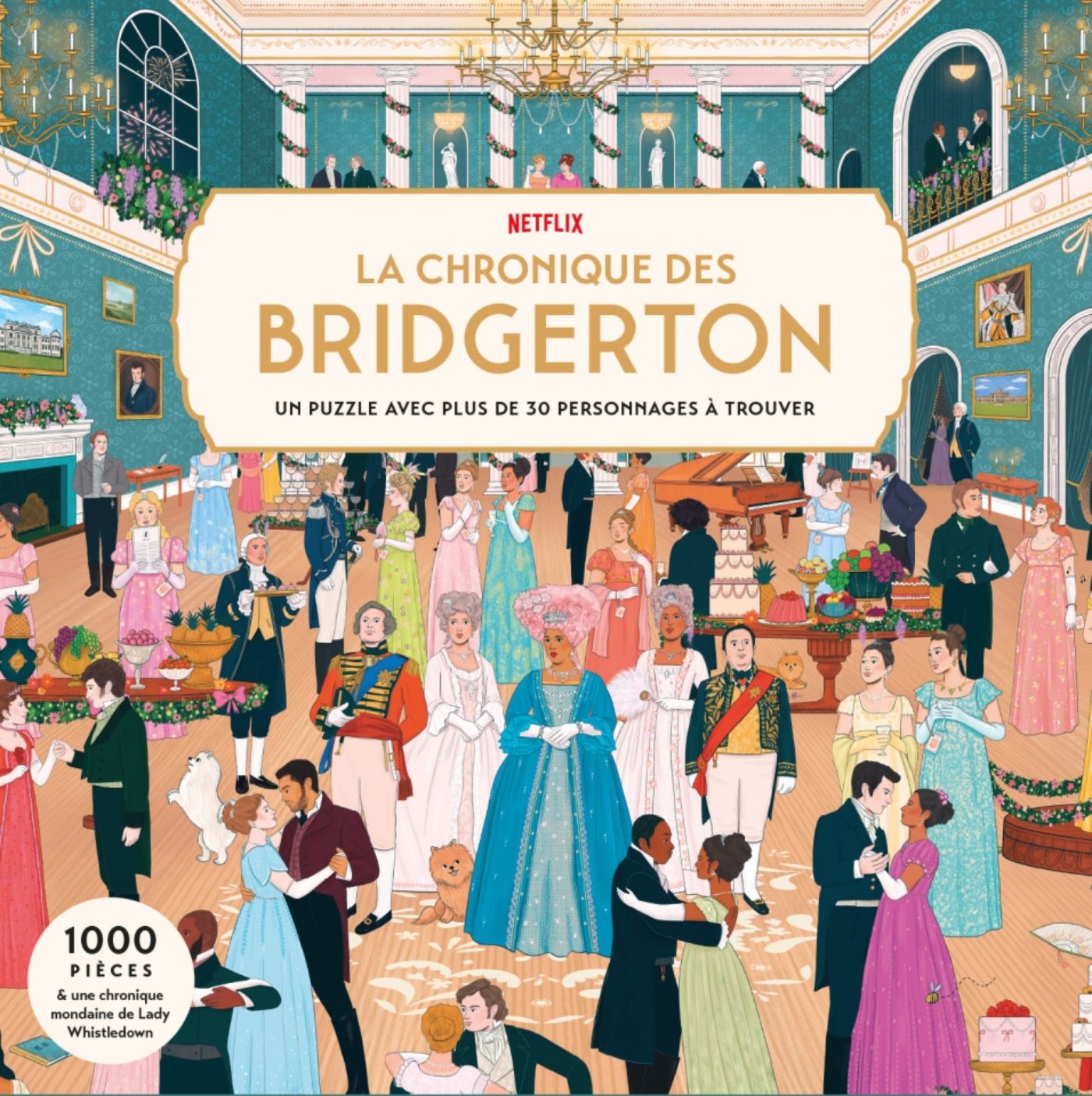 PUZZLE NETFLIX OFFICIEL - LA CHRONIQUE DES BRIDGERTON - PUZZLE 1000 PIECES AVEC PLUS DE 30 PERSONNAG