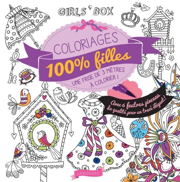 Coloriages 100 % filles. Avec 6 feutres pinceaux