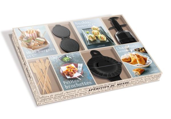 Apéritifs d'ici et d'ailleurs. Coffret livres ustensiles