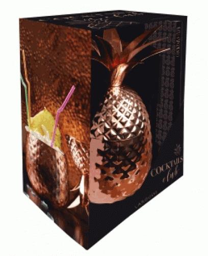 Coffret Cocktails club. Contient : 1 livre de recettes, 1 verre ananas cuivré de 850 ml