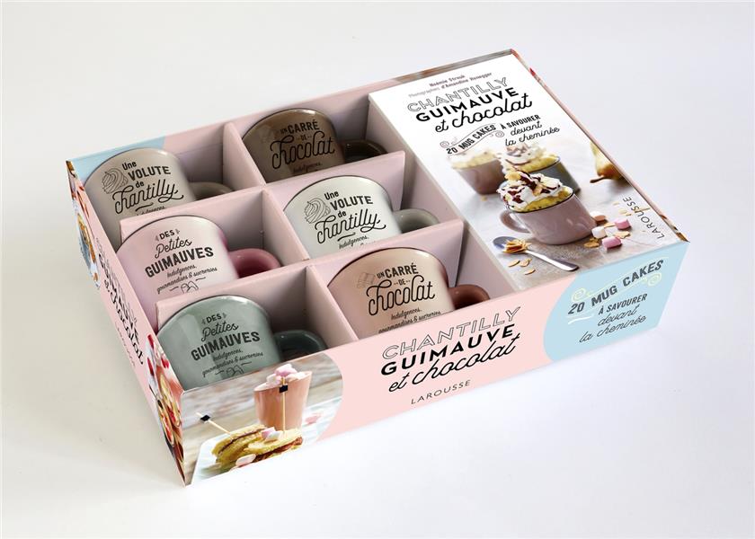 Chantilly, guimauve et chocolat. Coffret avec 6 mini-mugs en céramique
