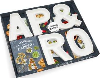 Coffret Y'a pas d'heure pour l'apéro ! Le livret de 28 recettes avec 5 coupelles en céramique