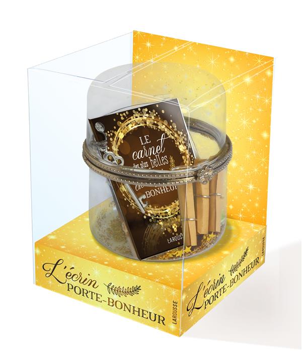 L'écrin porte-bonheur. Coffret avec un superbe écrin en verre, un petit carnet de citations sur le b