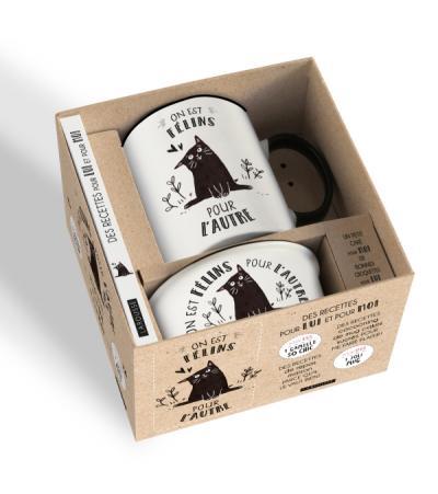 Coffret On est félins pour l'autre. Avec 1 mug collector et une gamelle chic