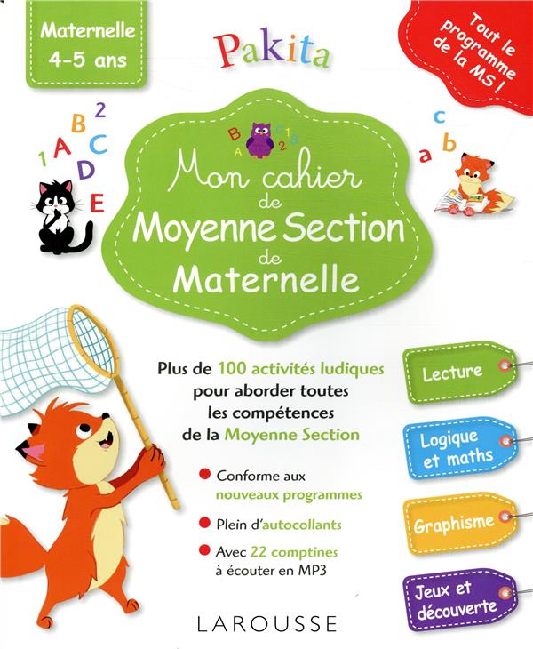 Mon cahier de Moyenne Section de Maternelle. Maternelle 4-5 ans