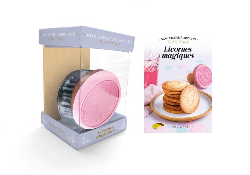 Mon atelier à biscuits licorne magique. Avec 1 emporte-pièce, 1 tampon