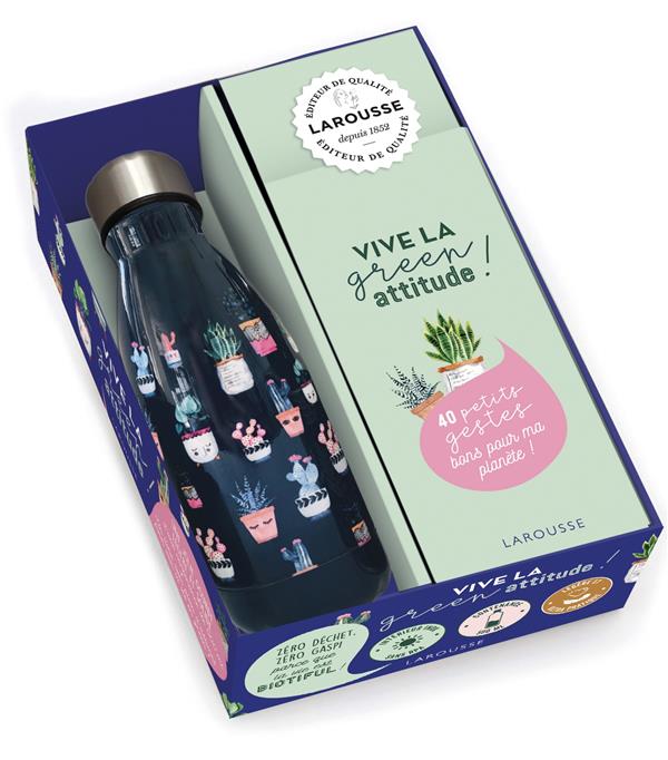 Coffret Vive la green attitude ! Avec 1 gourde en métal, intérieur inox