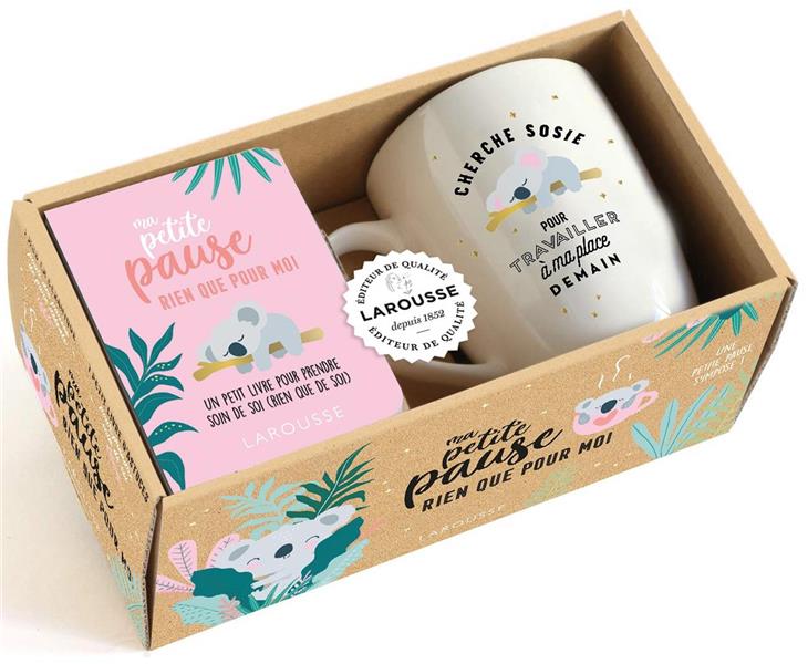 Coffret Ma petite pause rien que pour moi ! Avec un mug en céramique "Cherche sosie pour travailler