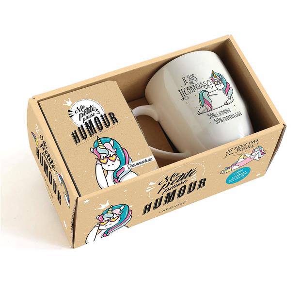Coffret Ma petite pause humour. Avec un joli mug et un petit carnet