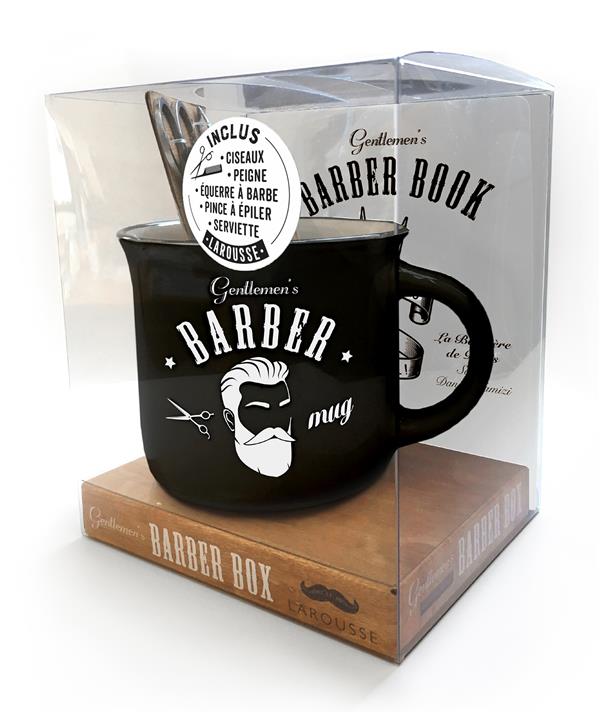 Coffret Gentlemen's barber box. Gentlemen's Barber Book avec un mug, des ciseaux, un peigne, une équ