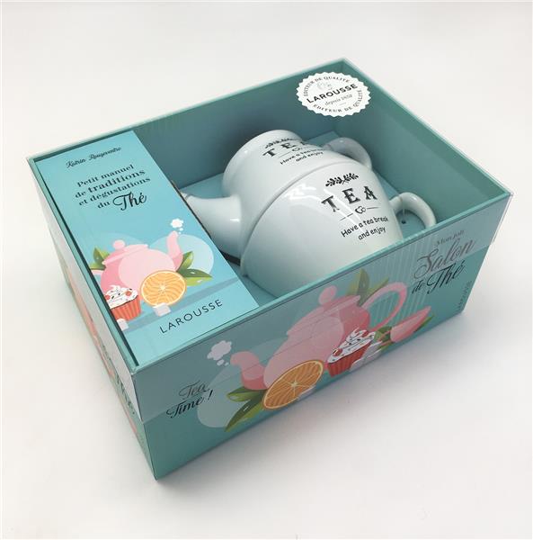 Coffret Mon joli salon de thé. Le petit manuel de traditions et dégustations du thé avec 1 théière e