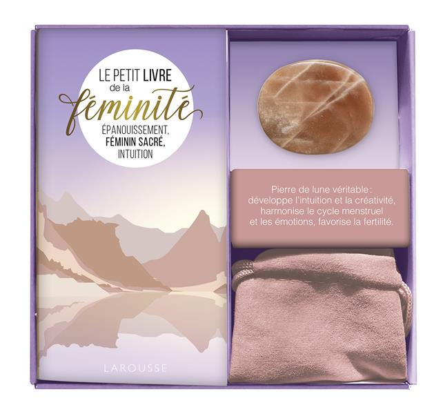 Coffret Ma petite pierre de féminité. Le petit livre de la féminité avec 1 pierre de lune véritable