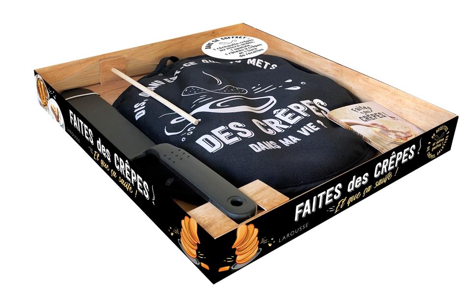 Coffret Faites des crêpes ! Et que ça saute ! Avec 1 réchauffe-crêpes au micro-ondes, 1 spatule et 1