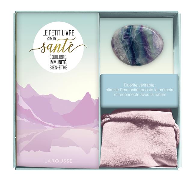 Coffret Ma petite pierre de santé. Le petit livre de la santé avec 1 fluorite véritable