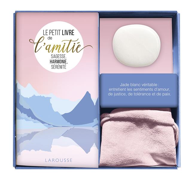 Coffret Ma petite pierre de l'amitié. Le petit livre de l'amitié avec 1 jade blanc véritable