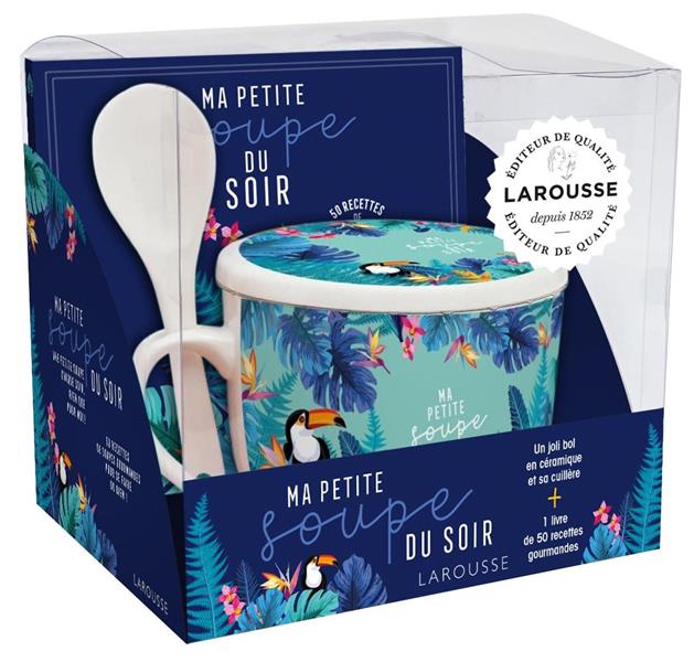 Coffret Ma petite soupe du soir. Le livre de recettes avec 1 bol en céramique et sa cuillère