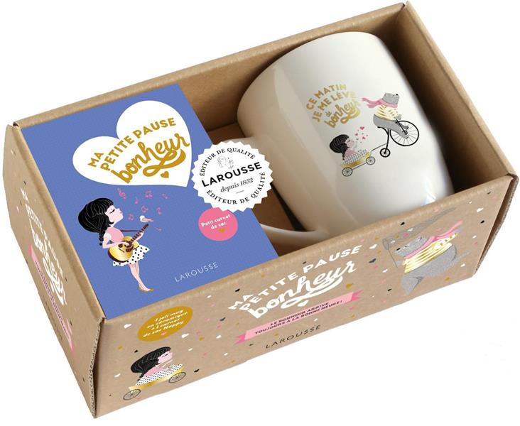 Coffret Ma petite pause bonheur. Avec 1 mug et 1 carnet