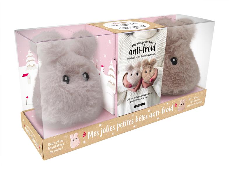 Mes jolies petites bêtes anti-froid. Coffret avec 2 bouillotes en peluche et 1 livret