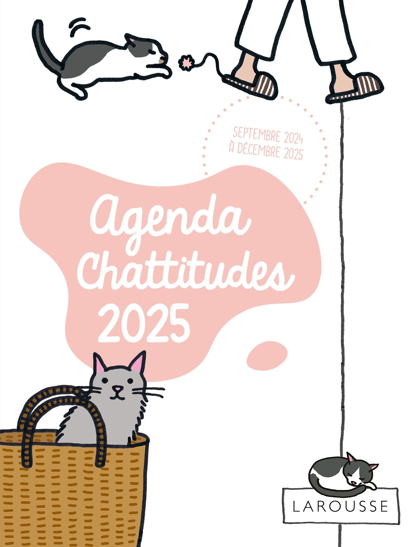 Agenda Chattitudes. Septembre 2024 à décembre 2025 - Avec 1 grande pochette zippée, 1 bloc à message
