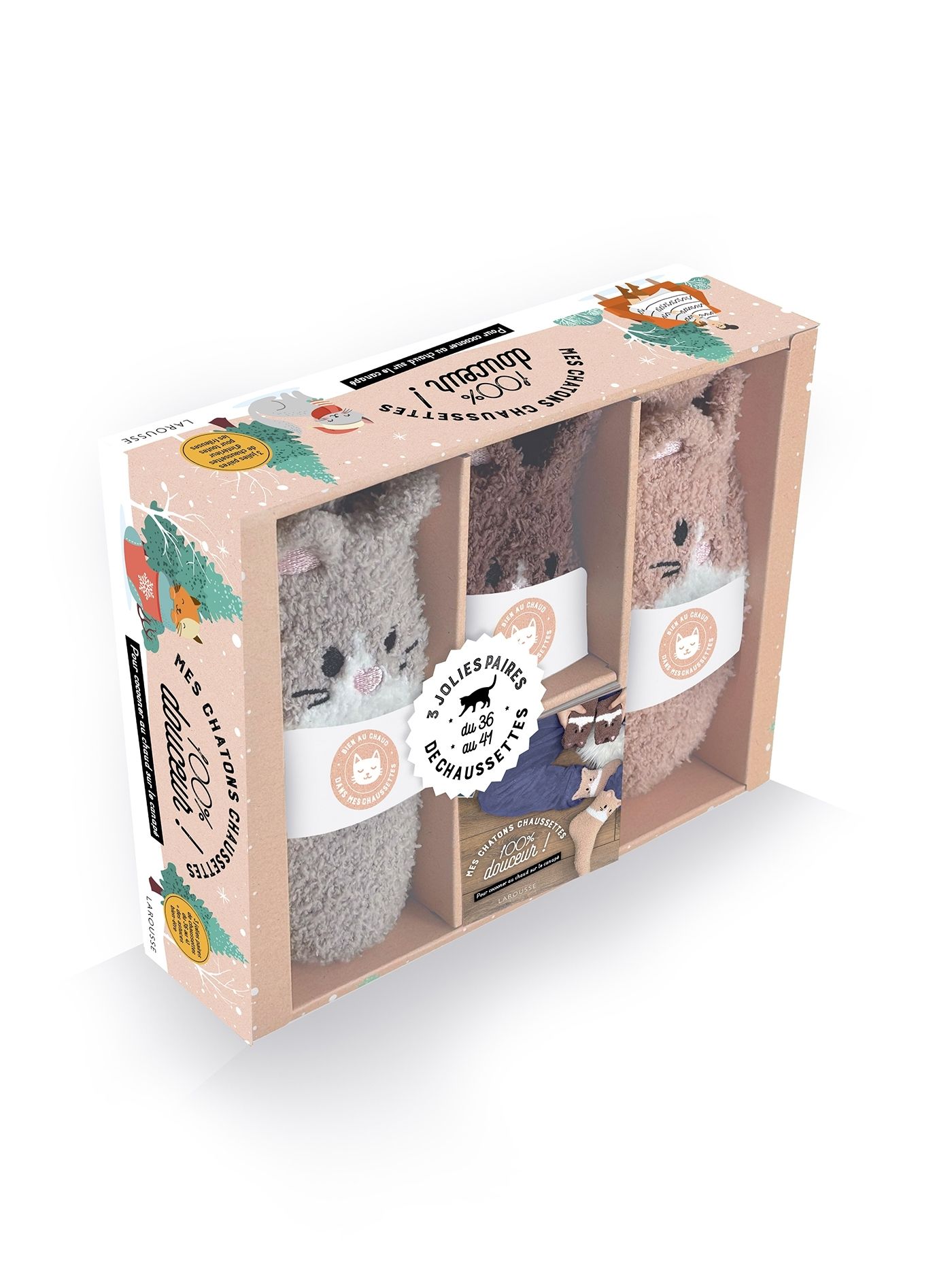 Mes chatons chaussettes. Coffret avec 3 jolies paires de chaussettes