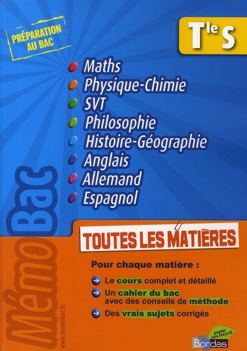 Toutes les matières Tle S