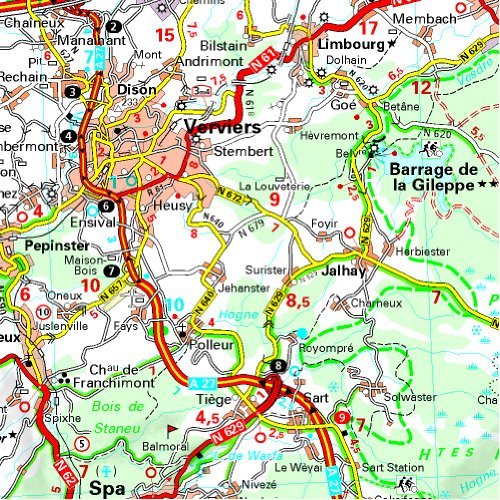 LIEGE 11376 LUIK CARTE PROV. BELG. MICHELIN KAART