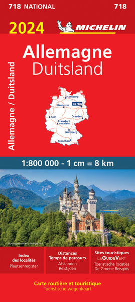 Carte 718 Allemagne - Duitsland 2024 1:800 000