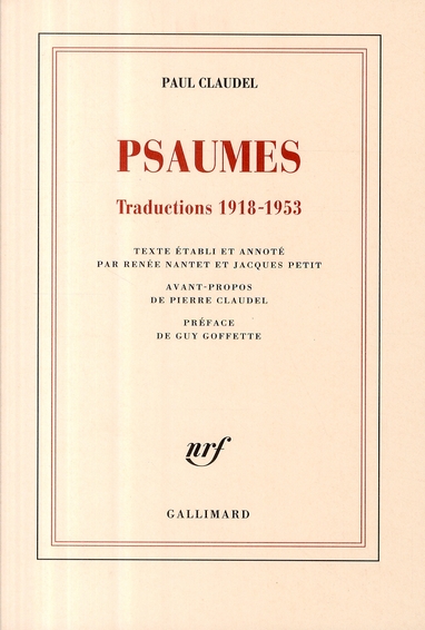 Psaumes. Traductions 1918-1953
